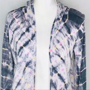 Pure Jill Fit Tie-dyed Lightweight Open Jacket Sm